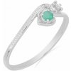 Nefertitis Prsteň strieborný s brúseným smaragdom a zirkónmi Ag 925 031131 EM - 59 mm (US 9), 1,41 g