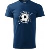 Futbalová lopta v triku - Klasické pánske tričko vyššej gramáže - XS ( Polnočná modrá )