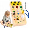 Drevená Senzorická Tabuľa Edukačná Hračka Montessori LED