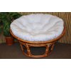 Nábytek PEGAS Ratanový papasan 100 cm koňak polstr bílý