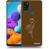 Picasee silikónový čierny obal pre Samsung Galaxy A21s - Brown flowers