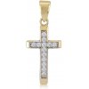 Lillian Vassago Zlatý prívesok krížik so zirkónmi LLV06-GP120