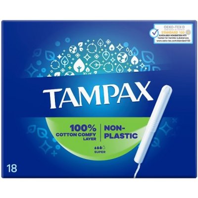 Tampax NON-PLASTIC Super 18ks