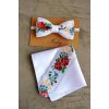 Pánsky folklórny motýlik Farba: #07 čierná, Veľkosť: 10,5x5,5 cm - detský, s/bez vreckovky: bez vreckovky