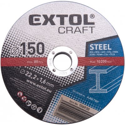 EXTOL CRAFT kotúče rezné na kov, 5ks, O 150x1, 6x22, 2mm 106930