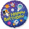 Fóliový balónik Vesmír - Happy Birthday 45 cm - Nebalený