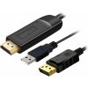 PremiumCord Kabel HDMI 2.0 na DisplayPort 1.2 pro rozlišení 4K@60Hz, 2m kportad21