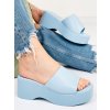Dámske modré šľapky na platforme Lulia - 39