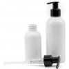 Plastová fľaša biela s čiernym dávkovačom, 200 ml
