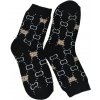 Dámske čierne bavlnené ponožky TeddyBear