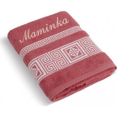 Bellatex Froté ručník řecká kolekce se jménem MAMINKA - 50x100 cm - terakota
