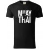 Nápis Muay Thai - Tričko z organickej bavlny - 3XL ( Čierna )