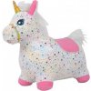 Teddies Hopsadlo jednorožec plyš biely s hviezdičkami na batérie a so zvukom