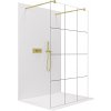 CERANO - Sprchová zástena Walk-in Onyx Duo Ľ/P - 8 mm - guľatá vzpera - zlatá kartáčovaná, industriálne sklo - 100x200 cm