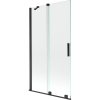 Mexen Velar, 2-krídlová posuvná vaňová zástena 100 x 150 cm, 8mm číre sklo, čierna matná, 896-100-000-01-70