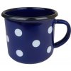 BELIS Hrnček 8 cm 0,35 l, modrá/biela bodka, smalt