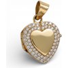 MYRO Prívesok zo žltého zlata srdiečko so zirkónmi