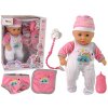 LEAN TOYS Bábika s cumlíkom, podbradníkom v pyžamku