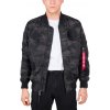 Alpha Industries MA-1 TT Patch II black camo bunda prechodná čierný maskáč