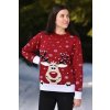 Vianočný červený dámsky pulóver so sobom – Sobik M