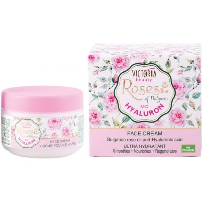 Victoria Beauty Roses and Hyaluron denný hydratačný krém s ružovým olejom a kyselinou hyalurónovou 50 ml