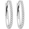 BENETO AGUC3529 - Strieborné náušnice oválné krúžky so zirkónmi 15 mm