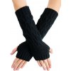 VFstyle čierne pletené návleky na ruky 30 cm