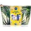Nivea Travel Bag NIVEA Body Milk výživné telové mlieko 75 ml + NIVEA SUN Anti-Age Q10 pleťový krém na opaľovanie s protivráskovým účinkom 40 ml + NIVEA Micellar Soothing micelárna čistiaca voda pre ci