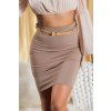 616-1 High-Waist Fitted Skirt with Belt – Cappuccino biela | krémová | žltá | ružová | viacfarená S kocula 5903938291715