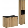 Comad Kúpeľňová zostava Nova Oak II s doskou a skrinkami 80 cm dub evoke/čierna