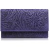 Paolo Peruzzi Dámska kožená peňaženka vintage, kvetinová | modrá T-108-HDB