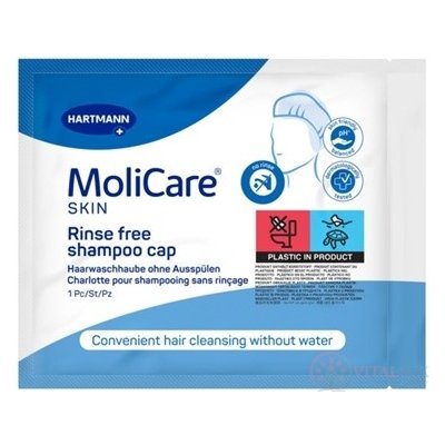 MoliCare SKIN Rinse free shampoo cap čiapka so šampónom a kondicionérom 1 ks