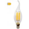 Diolamp LED Filament žiarovka číra Candle Flame CF35 6W/230V/E14/4000K/770Lm/360°