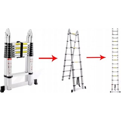 Rebrík - Dvojitý teleskopický rebrík 3,2 m (1,6 + 1,6) (Rebrík - Dvojitý teleskopický rebrík 3,2 m (1,6 + 1,6))