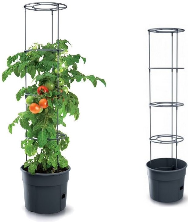 Kvetináč Prosperplast TOMATO GROWER na pestovanie paradajok 29,5 cm antracit