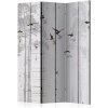 Paraván - Birds on Boards [Room Dividers] Veľkosť: 135x172, Verzia: Jednostranný