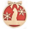 Libelula Drevená vianočná ozdoba s vianočným motívom 25 Farba: Červená