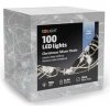 Vianočné osvetlenie Solight reťaz strieborný, 100x mini LED, 10m, 3 x AA, studená biela (1V54-W)