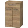 INTEDOOR Nízka skriňa BEE, úchyt chróm, 1 zásuvka, 2 dvere, š. 50cm, dub Halifax