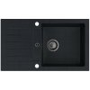 Sink Quality Natalie, kuchynský granitový drez 770x450x170 mm + čierny sifón, čierna škvrnitá-BROCADE, SKQ-NAT.B.1KDO.XB