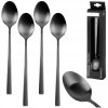 6x Čierne koktejlové lyžičky dlhé dezertné na zmrzlinu kávu sada lyžíc