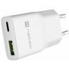 Univerzální USB nabíječka Natec RIBERA GaN SLIM, 20 W, 1X USB-A + 1X USB-C, Bílá (NUC-2376)
