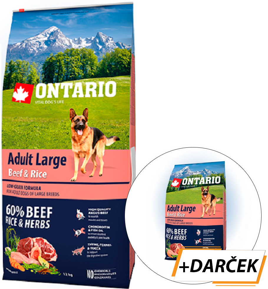 Ontario Adult Large Beef & Rice 12 kg