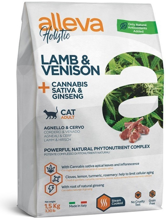 Alleva HOLISTIC cat adult lamb & venison & Cannabis sativa & gingseng 10 kg