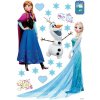 Samolepiaca dekorácia Elsa, Anna a Olaf, 42,5 x 65 cm