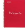 MIQUELRIUS blok A4 špirálový linajkový kartónová väzba 80 listov špirála na dlhej strane červený