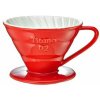 Tiamo keramický dripper na kávu V02 červený - pour over filter