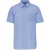 COTTON Pánska košela KARIBAN s krátkym rukávom, nebesky modrá, Varianta nebesky modrá, svetlomodrá, Veľkosť XXL