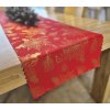 Luxusná Vianočná štóla na stôl s vianočnou ružou - červeno-zlatá SW3 Rozmer behúňa (šírka x dĺžka): 40x220cm