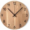 Drevené nástenné hodiny, Kruhové prevedenie, 50 cm Natural